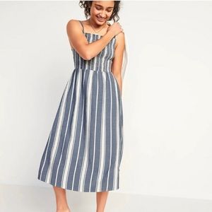 Old navy smocked fit and flare midi dress